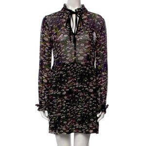 GANNI floral print mini dress